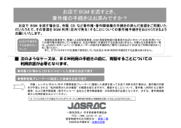 お店で BGM を流すとき、 著作権の手続きはお済みですか？