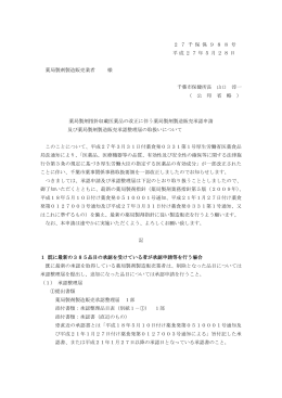 2 7 千 保 保 9 8 8 号 平成27年5月28日 薬局製剤製造販売