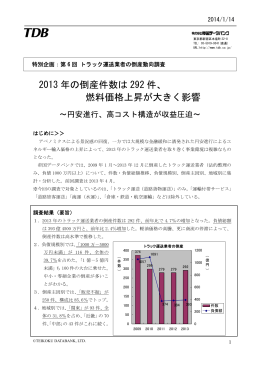 第6回 トラック運送業者の倒産動向調査