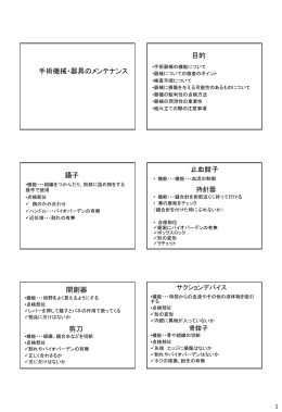 手術機械・器具のメンテナンス 目的 鑷子 止血鉗子 開創器 剪刀