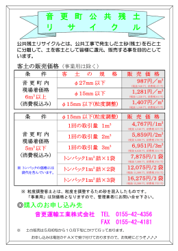 音 更 町 公 共 残 土 リ サ イ ク ル