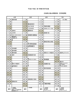 1 金 1 月 1 水 2 木 2 土 2 火 2 木 3 金 3 水 3 金 4 土 4 土 5 日 5 日 6