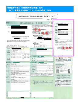 保険証券付属の「保険料控除証明書」見本