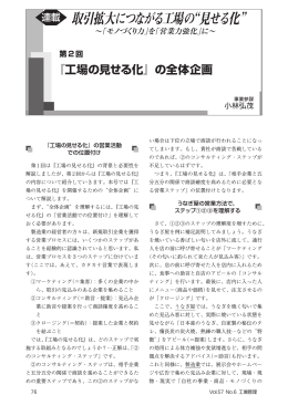 取引拡大につながる工場の&ldquo;見せる化&rdquo;