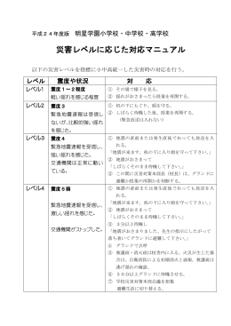 災害レベルに応じた対応マニュアル