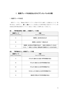 1 Ⅰ．推奨グレードの決定およびエビデンスレベルの分類
