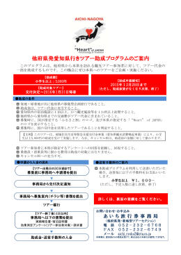 他府県発愛知県行きツアー助成プログラムのご案内 (ファイル名:kokunai