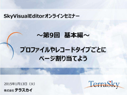 SkyVisualEditorで 作成した画面