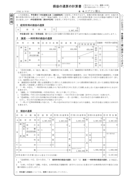 損益の通算の計算書