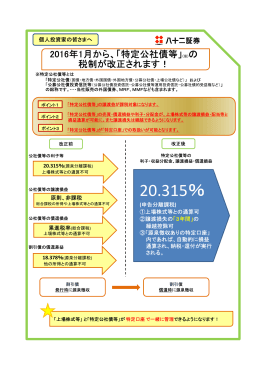 「特定公社債等」の税制が改正されます