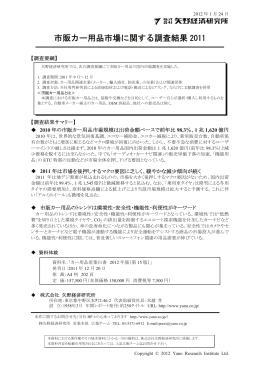 市販カー用品市場に関する調査結果 2011
