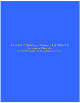 Adult ADHD Self Report Scale (ASRS v1