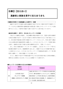 目標②【支え合い】 高齢者と家族を見守り支え合うまち