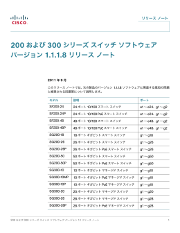 200 および 300 シリーズスイッチソフトウェア バージョン 1.1.1.8