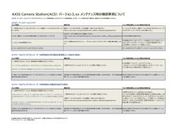 AXIS Camera Station(ACS）バージョン3.xx メンテナンス時の確認事項