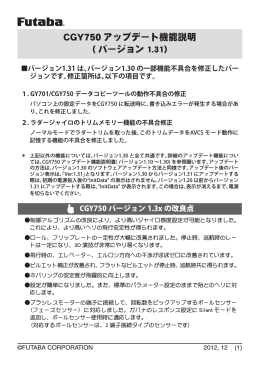 CGY750 アップデート機能説明 ( バージョン 1.31)