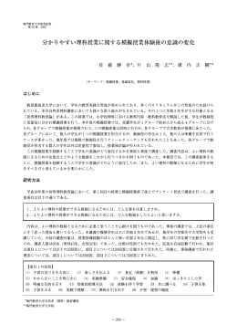 分かりやすい理科授業に関する模擬授業体験後の意識