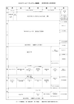 番組表 - NHKワールド プレミアム