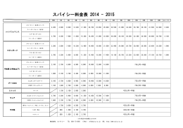 スパイシー料金表 2014