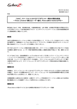 CyberZ、スマートフォンにおけるアプリダウンロード傾向の調査を実施