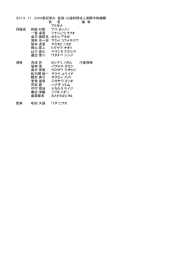 備 考 フリガナ 評議員 阿部 好則 アベ ヨシノリ 一重 卓男 イチジュウ