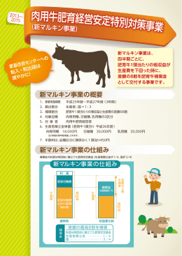 肉用牛肥育経営安定特別対策事業 概要・仕組み