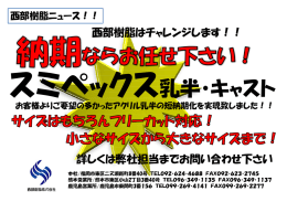 アクリル･キャスト乳半の短納期化を実現しました！（PDF: 301KB）