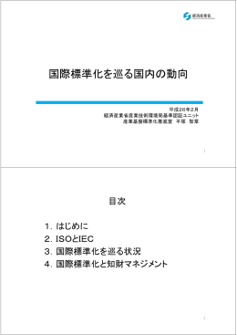 国際標準化を巡る国内の動向