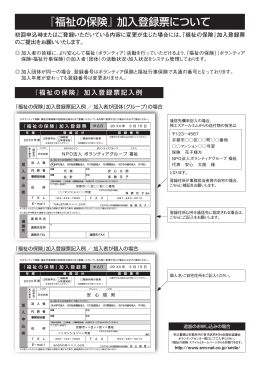 ボランティア保険加入申込票