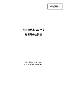 参考資料1 苫小牧地点における貯留層総合評価（PDF形式