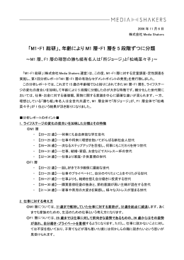 「M1・F1 総研」、年齢により M1 層・F1 層を 5 段階ずつに分類
