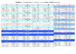 金 土 日 第38期担当コーチ予定表：9/28（月）～12/27（日） ＊コーチが