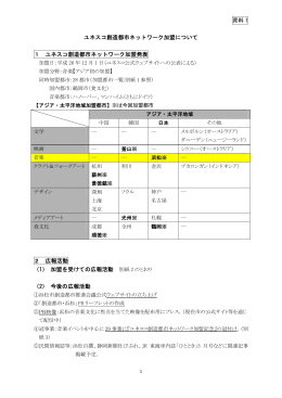 資料1 ユネスコ創造都市ネットワーク加盟について