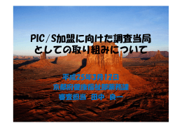 PIC/S加盟に向けた調査当局としての取組等について（PDF