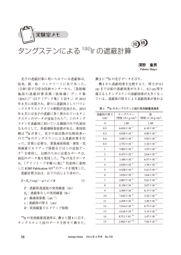タングステンによる Ir の遮蔽計算