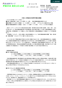 大型二次電池の世界市場を調査