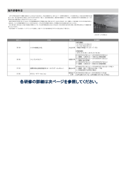 各研修の詳細は次ページを参照してください。