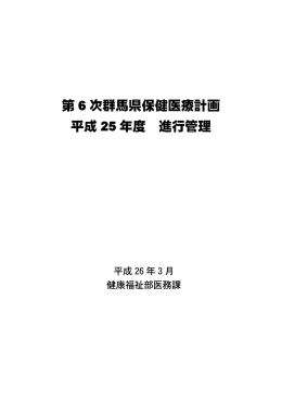 第 6 次群馬県保健医療計画 平成 25 年度 進行管理