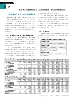 奈良県の機械産業②（生産用機械・輸送用機械分野