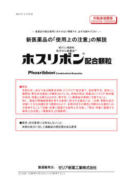 新医薬品の「使用上の注意」の解説