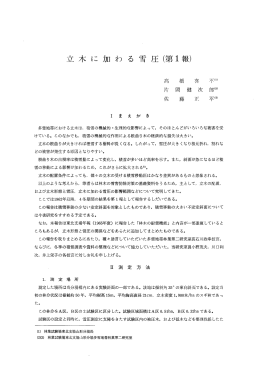 立木に加わる雪圧(第 1 報)