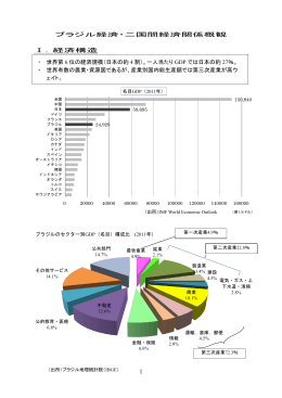 1 ブラジル経済・二国間経済関係概観 Ⅰ．経済構造 ・ 世界第 6 位の