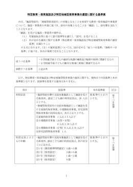 1 特定教育・保育施設及び特定地域型保育事業の運営に関する基準案