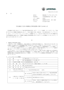 当社連結子会社の解散及び特別清算に関する
