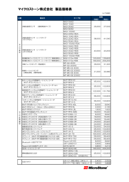 マイクロストーン株式会社 製品価格表