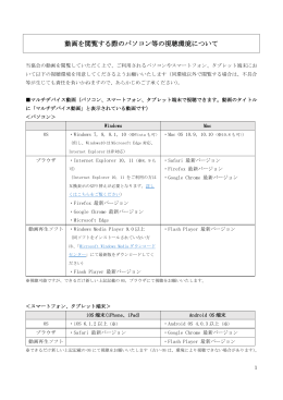 動画を閲覧する際のパソコン等の視聴環境について
