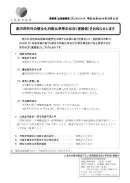 長野県内市町村の健全化判断比率の状況（速報）（PDF：270KB）