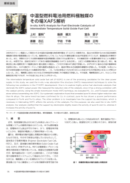 中温型燃料電池用燃料極触媒の その場XAFS解析