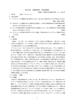 第2学年 保健体育科 学習指導案