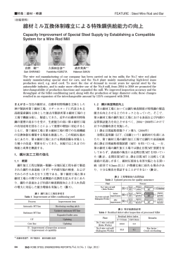 線材ミル互換体制確立による特殊鋼供給能力の向上